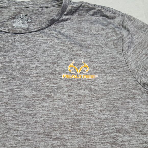RealTree Shirt Mens Large Gray Pullover Casual Outdoor Athletic Spell Out Tee - Picture 2 of 10